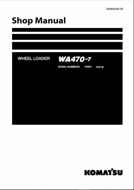 Komatsu WA470-7 Wheel Loader Service Manual - Image 2