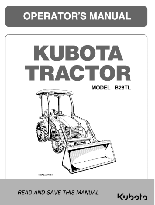 Kubota B26, TL500, BT820 Tractor Loader Workshop Manual - Image 6