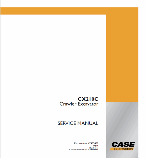 Case CX210C Crawler Excavator Service Manual - Image 2