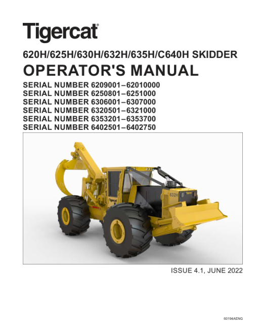 Tigercat 620H, 625H, 630H, 632H, 635H, C640H Skidder Repair Service Manual - Image 2