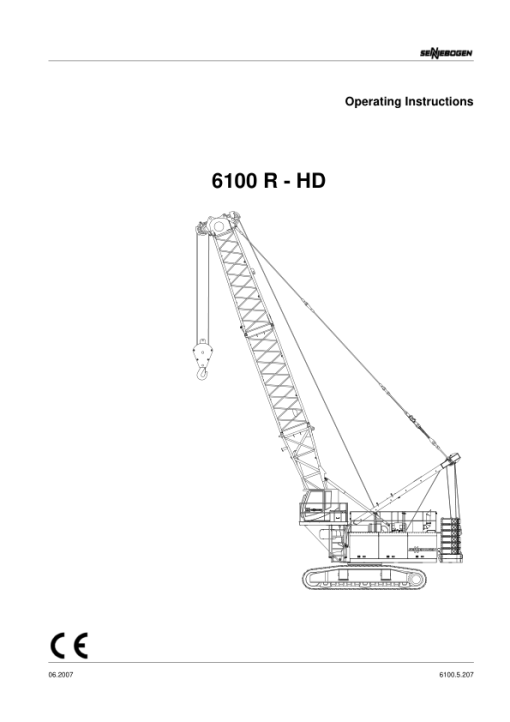 Sennebogen 6100.5.207 Operators, Maintenance and Parts Manual