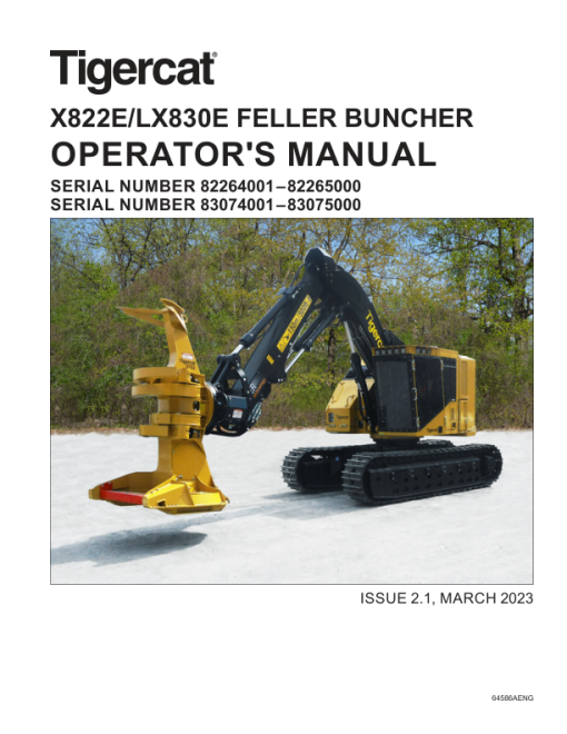 Tigercat X822E, LX830E Feller Buncher Repair Service Manual - Image 2