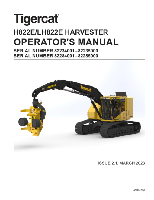 Tigercat H822E, LH822E Harvester Repair Service Manual (82234001–82285000) - Image 5