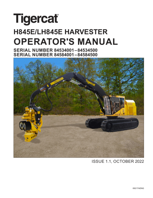 Tigercat H845E, LH845E Harvester Repair Service Manual - Image 2