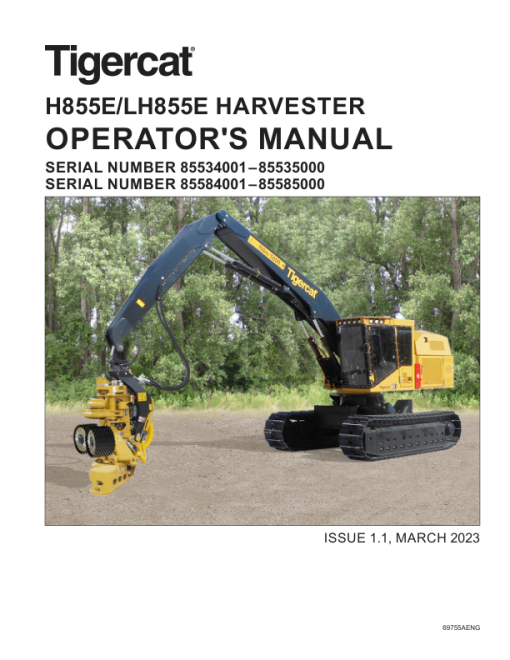 Tigercat H855E, LH855E Harvester Repair Service Manual - Image 2