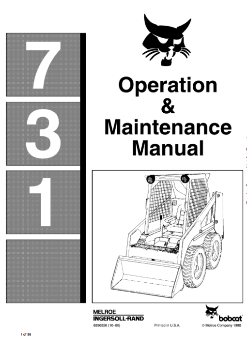 Bobcat 730, 731 and 732 Skid-Steer Loader Service Manual - Image 6