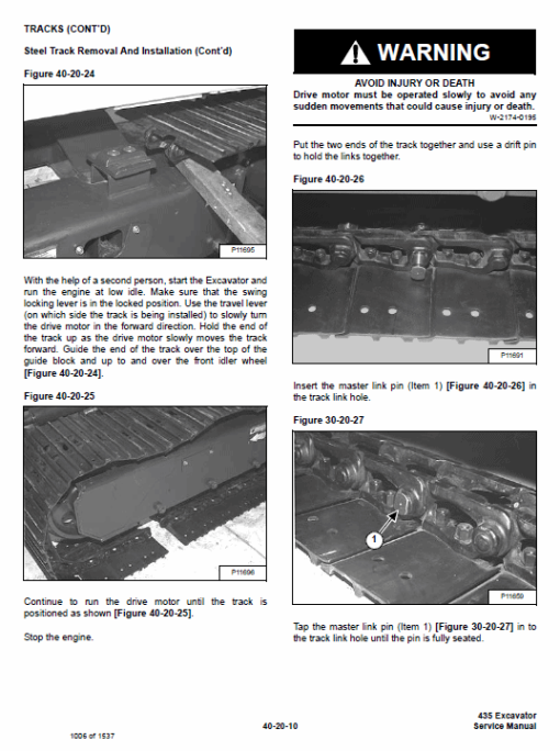 Bobcat 435 Compact Excavator Repair Service Manual - Image 6