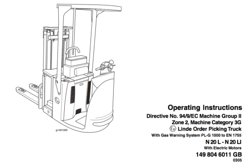 Linde N20L, N20LI, N20LX, N20V, N20VI, N20, N25 Pallet Trucks Series 149 Repair Service Manual - Image 4