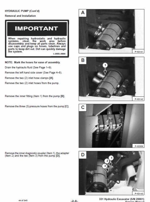 Bobcat X331, X331E and X334 Excavator Service Repair Manual - Image 4