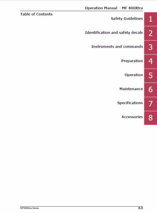 Massey Ferguson 460X, 470X, 480X Tractor Service Manual - Image 3