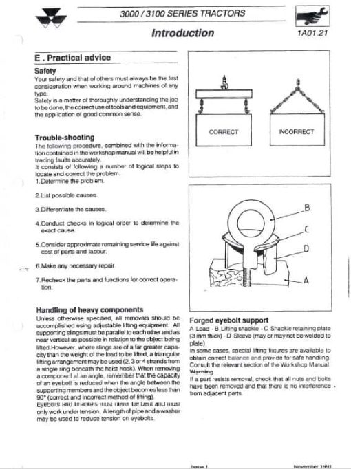 Massey Ferguson 3095, 3115, 3120, 3125, 3140 Tractor Service Manual - Image 4