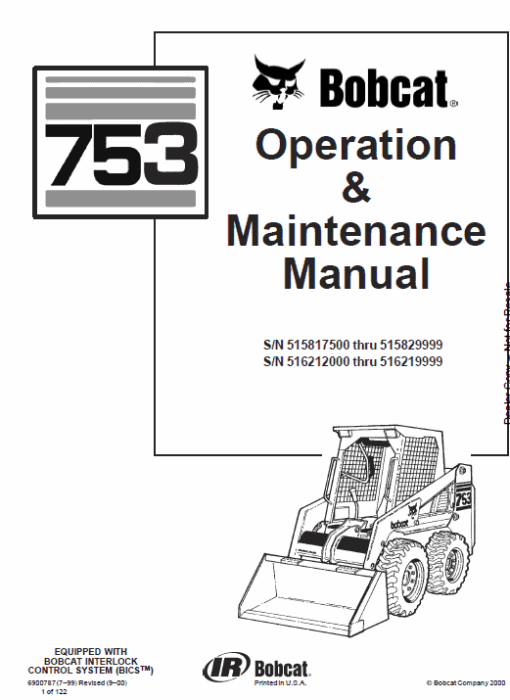 Bobcat 753 and 753HF Skid-Steer Loader Service Manual - Image 9