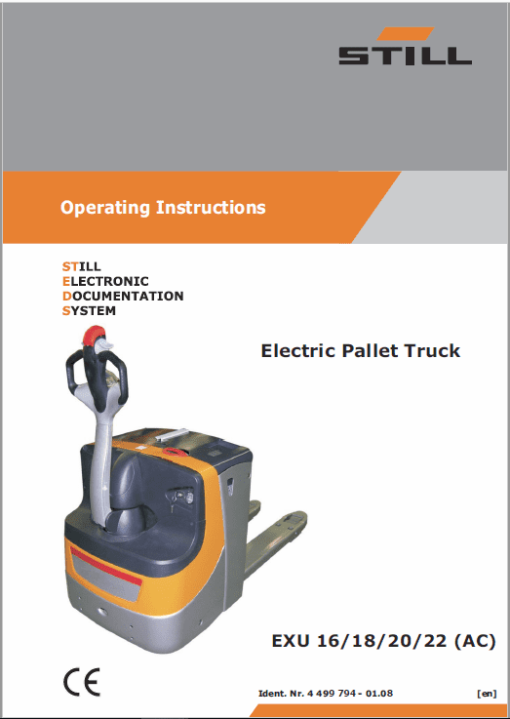 Still EXU-H, EXU-S, EXU-SF, EXU 16-20 Pallet Truck Workshop Repair Manual - Image 8