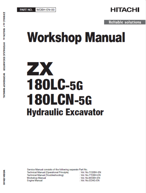 Hitachi ZX180LC-5B and ZX180LC-5G Excavator Service Repair Manual - Image 7