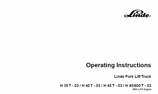 Linde Forklift Truck 352 Series H35, H40, H45 Repair Service Training Manual - Image 8