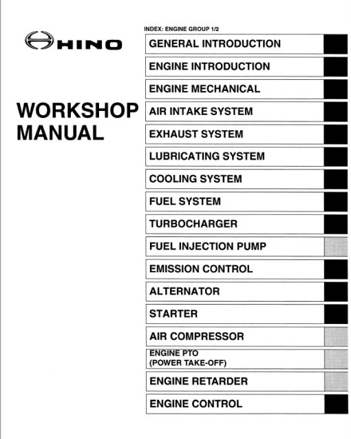 Hino Truck FD2J, FE2J, FF2J, SG1J, SG2J Year 2002 Repair Manual (FD, FE, FF, SG) - Image 2