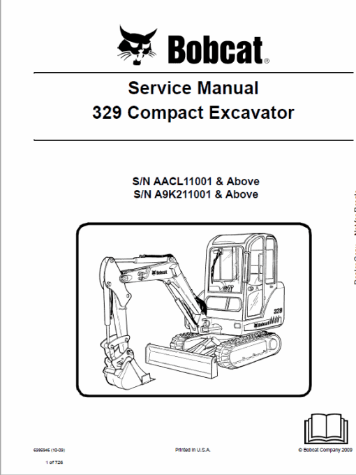 Bobcat 329 Compact Excavator Service Manual - Image 5