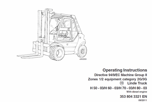 Linde Type 353 Forklift Truck: H50, H60, H70, H80 Repair Service Training Manual - Image 8