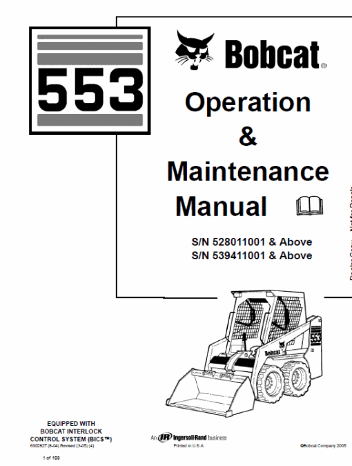 Bobcat 553 Skid-Steer Loader Service Manual - Image 12