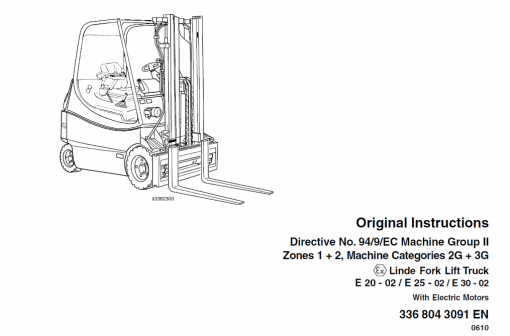 Linde Series 336 Electric Forklift Truck: E20, E25, E30 Workshop Service Manual - Image 9