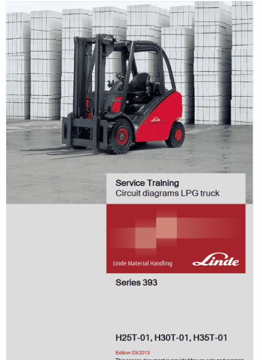 Linde Type 393 Forklift Truck H-Series: H25D-02, H30D-02, H35D-02 Repair Service Manual - Image 9