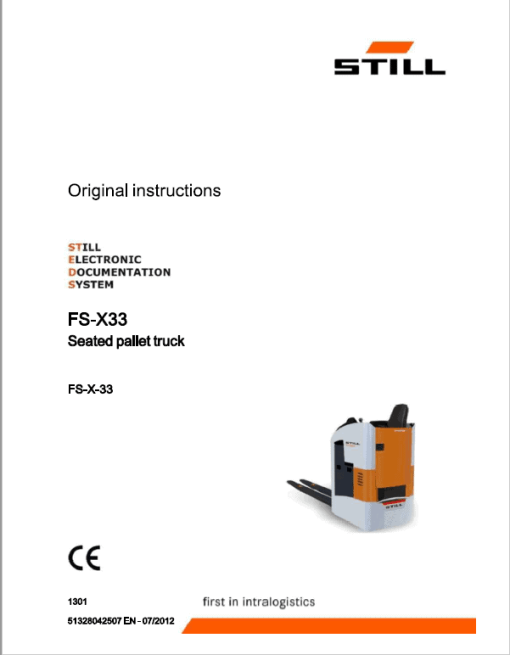 Still FS-X33,FU-X20,FV-X12, FVX16 Sit on Pallet Truck Workshop Repair Manual - Image 8