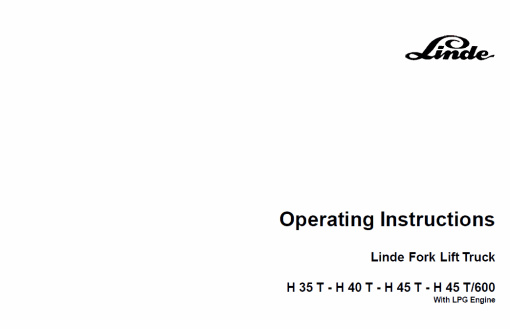 Linde Forklift Truck 352 Series H35, H40, H45 Repair Service Training Manual - Image 9