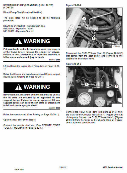 Bobcat S205 Skid-Steer Loader Service Manual - Image 4