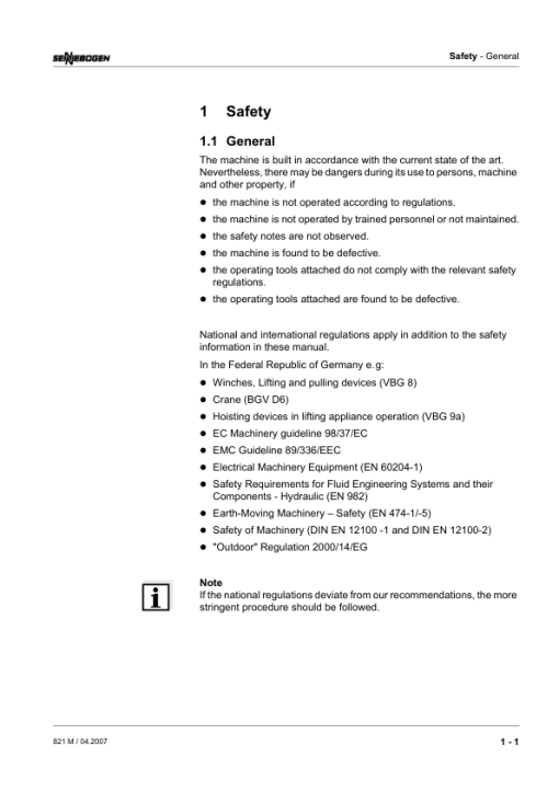 Sennebogen 821.0.936 Operators, Maintenance and Parts Manual - Image 4