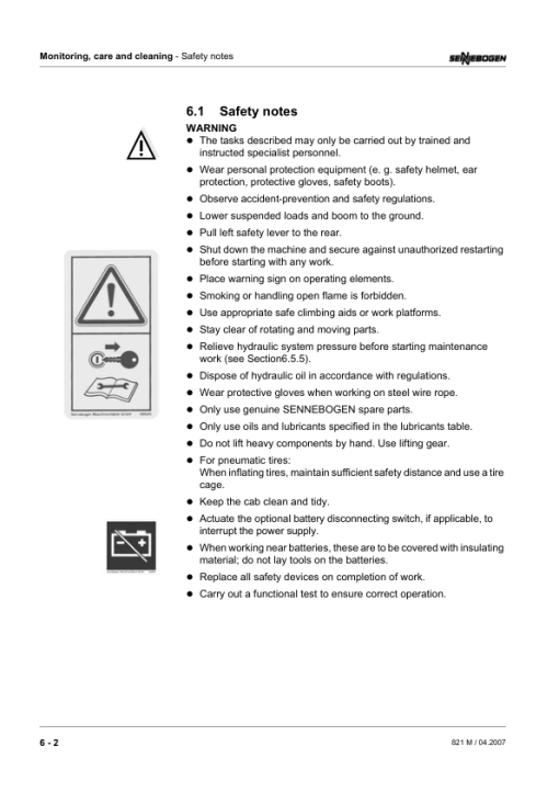 Sennebogen 821.0.983 Operators, Maintenance and Parts Manual - Image 5