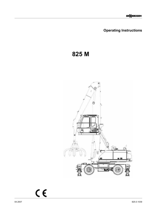 Sennebogen 825.0.1039 Operators, Maintenance and Parts Manual - Image 2