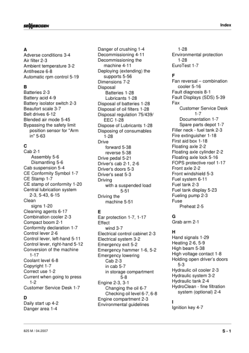 Sennebogen 825.0.1151 Operators, Maintenance and Parts Manual - Image 5