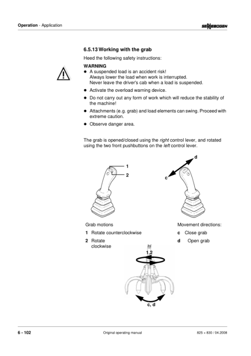 Sennebogen 825.0.1309 Operators, Maintenance and Parts Manual - Image 3