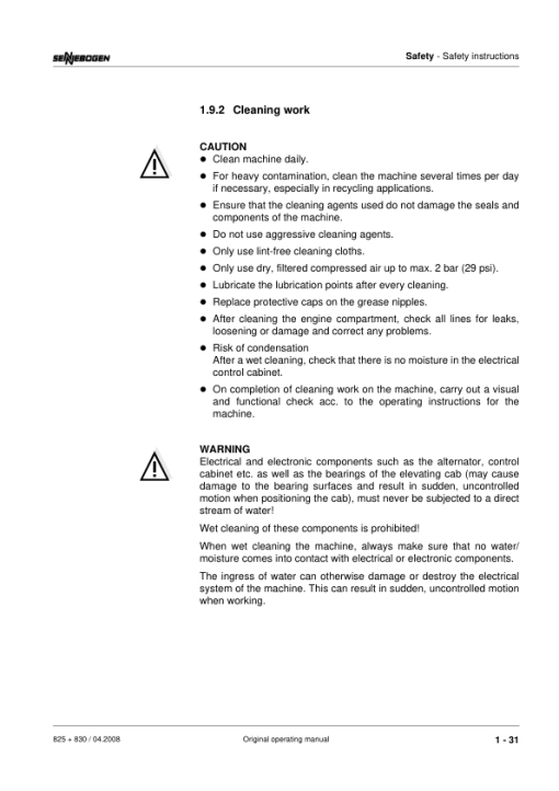 Sennebogen 830.0.1156 Operators, Maintenance and Parts Manual - Image 2