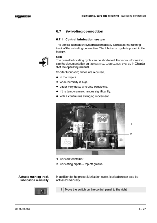 Sennebogen 850.0.205 Operating, Maintenance and Parts Manual - Image 2