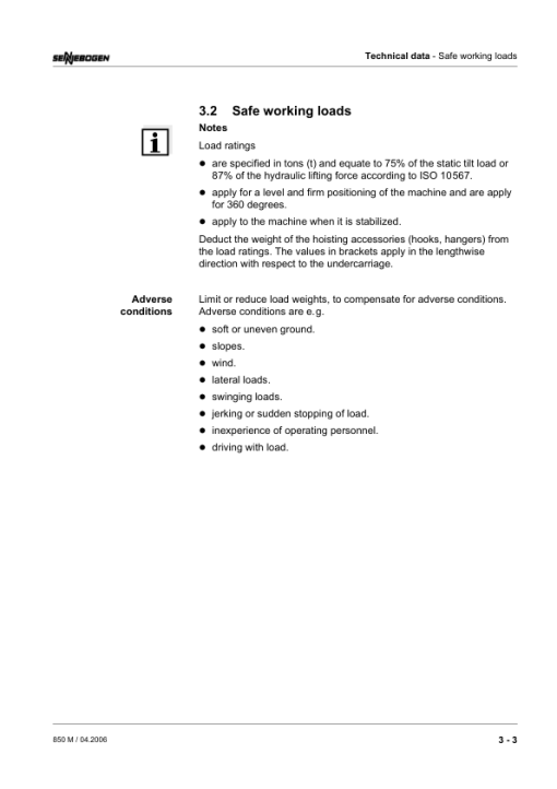 Sennebogen 850.0.209 Operators, Maintenance and Parts Manual - Image 4