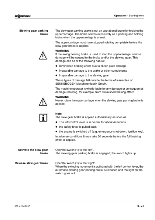 Sennebogen 850.0.227 Operators, Maintenance and Parts Manual - Image 3