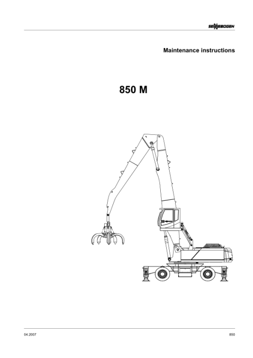 Sennebogen 850.0.329 Operators, Maintenance and Parts Manual - Image 4