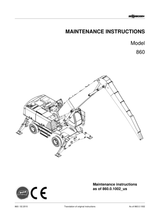 Sennebogen 860.0.1006 Operators, Maintenance and Parts Manual - Image 4