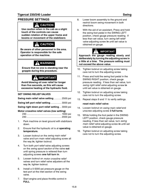 Tigercat 230, 240 Loader Repair Service Manual - Image 3