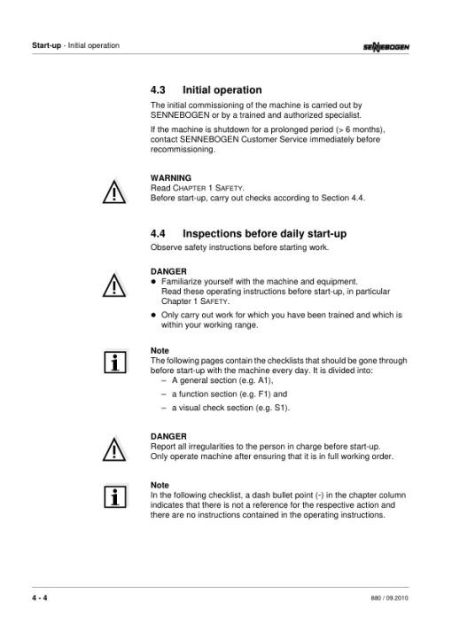 Sennebogen 880.7.123 Operators, Maintenance and Parts Manual - Image 2