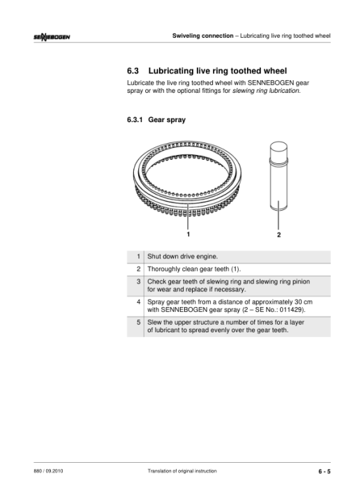 Sennebogen 880.7.123 Operators, Maintenance and Parts Manual - Image 5