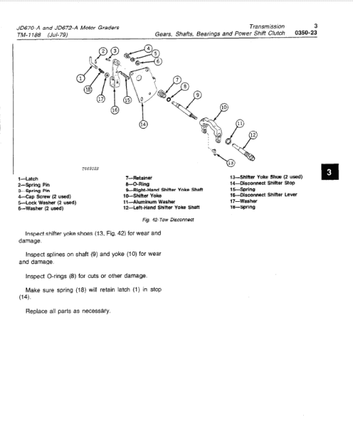 John Deere 670A, 672A Motor Grader Technical Manual (TM1188) - Image 9