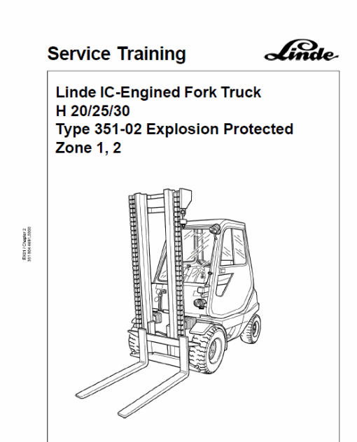 Linde Type 351 LPG Forklift Truck: H20, H25, H30, H35  Service Training Manual - Image 4