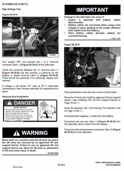 Bobcat S250 and S300 Turbo Skid-Steer Loader Service Manual - Image 5