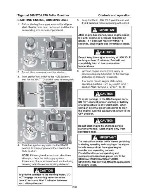 Tigercat 860, 870, L870 Feller Buncher Repair Service Manual - Image 5