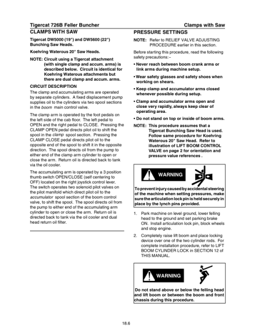 Tigercat 726B Feller Buncher Repair Service Manual (SN 7261001 - 7261999) - Image 3