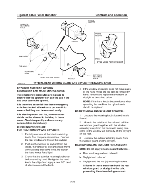 Tigercat 845B Feller Buncher Repair Service Manual (SN 8450501 - 8451499) - Image 4