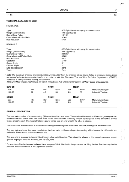 JCB 505-19, 505-22, 508-40, 506-36, 510-40, 506B Loadall Service Repair Manual - Image 3