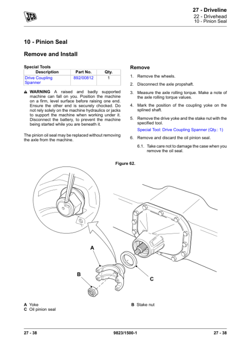 JCB SD70, SD80 Steer Drive Axles Service Repair Manual - Image 5